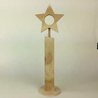 Houten kerstster 22 cm.