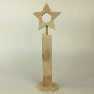 Houten kerstster 26 cm.