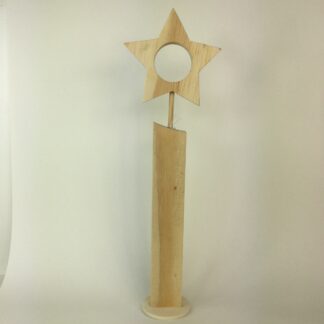 Houten kerstster 37 cm.
