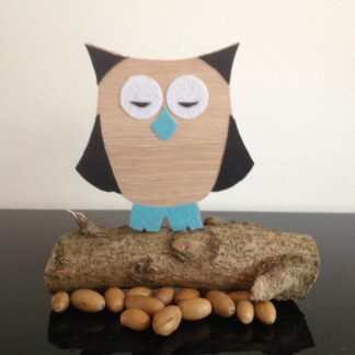 Houten uil (blauw, zwart)