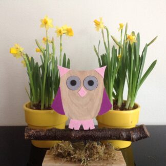 Houten uil (roze, paars)