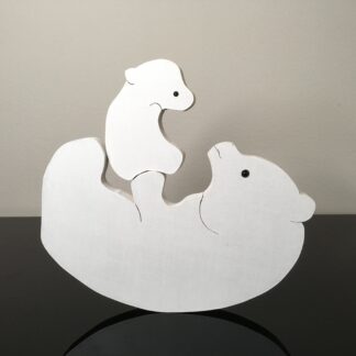 Moederijsbeer met jong (grote uitvoering)