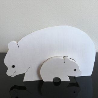 Moederijsbeer met jong (grote uitvoering)