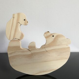 Moederbeer met jong (grote uitvoering)