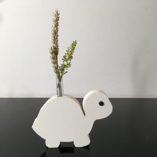 Vaasje in de vorm van een witte schildpad