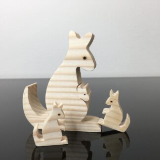 Kangoeroemoeder met 3 jongen