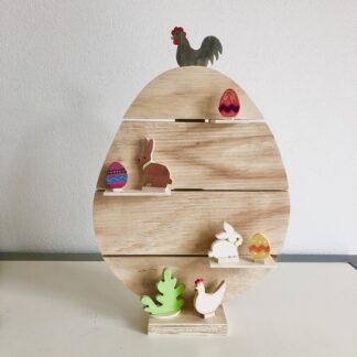Houten paasei (43 cm) met plankjes