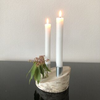Tableau voor 2 kaarsen met vaasje