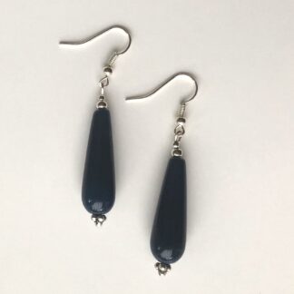 Oorbellen met blauwe agaat (kegelvormig)