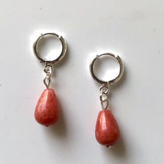 Oorbellen met agaat (druppelvorm) (nr. 2)