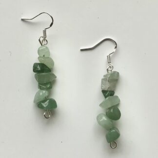 Oorbellen met groene aventurijn (chips)