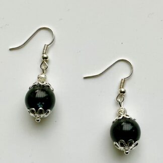 Oorbellen met agaat 1 kraal (nr. 2)