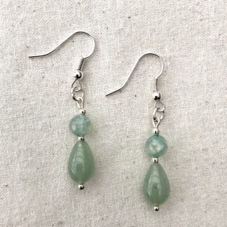 Oorbellen met groene aventurijn en agaat