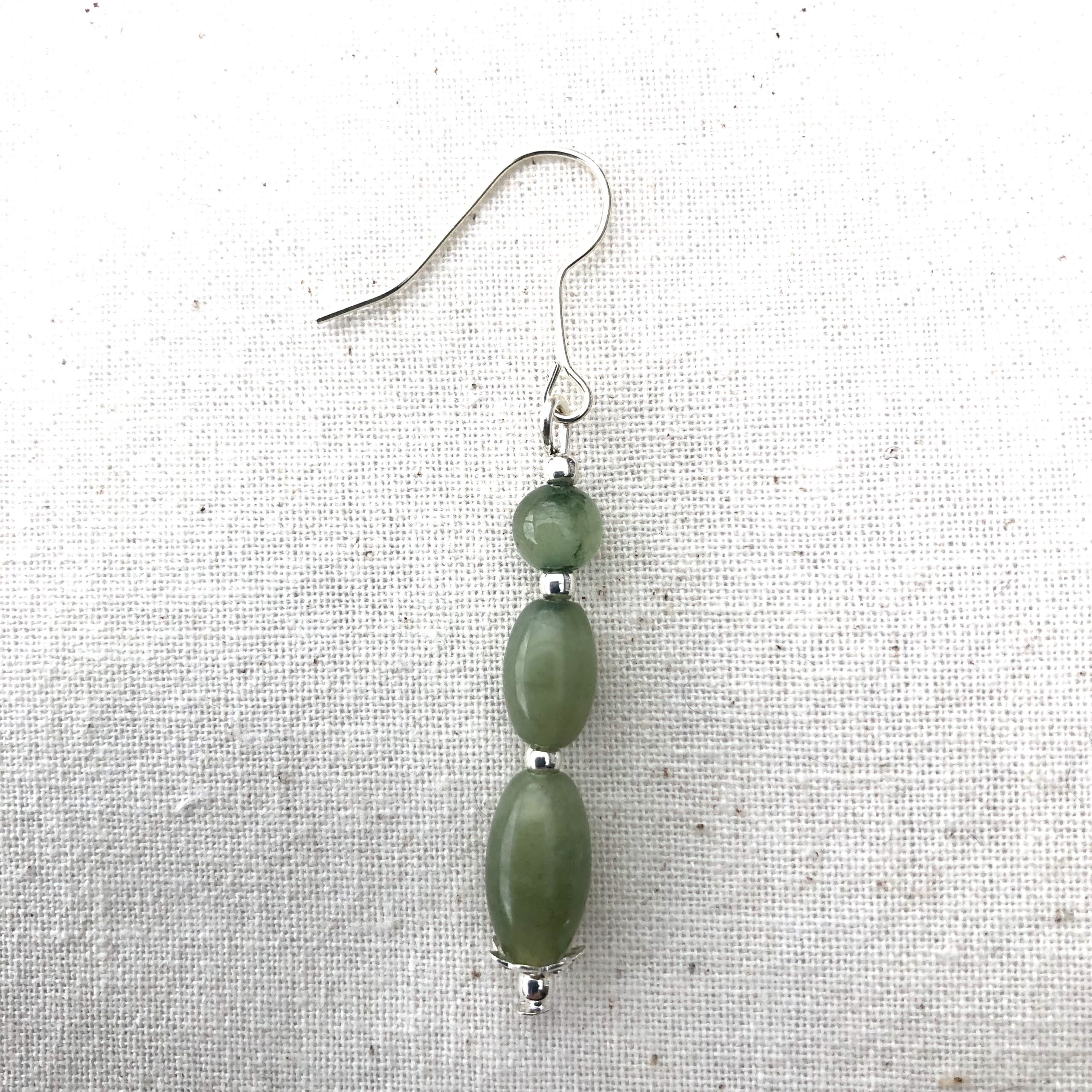 Oorbellen met groene jade en agaat - Afbeelding 2