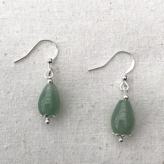 Oorbellen met groene aventurijn