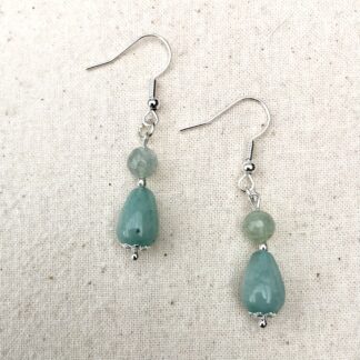 Oorbellen met amazoniet en agaat