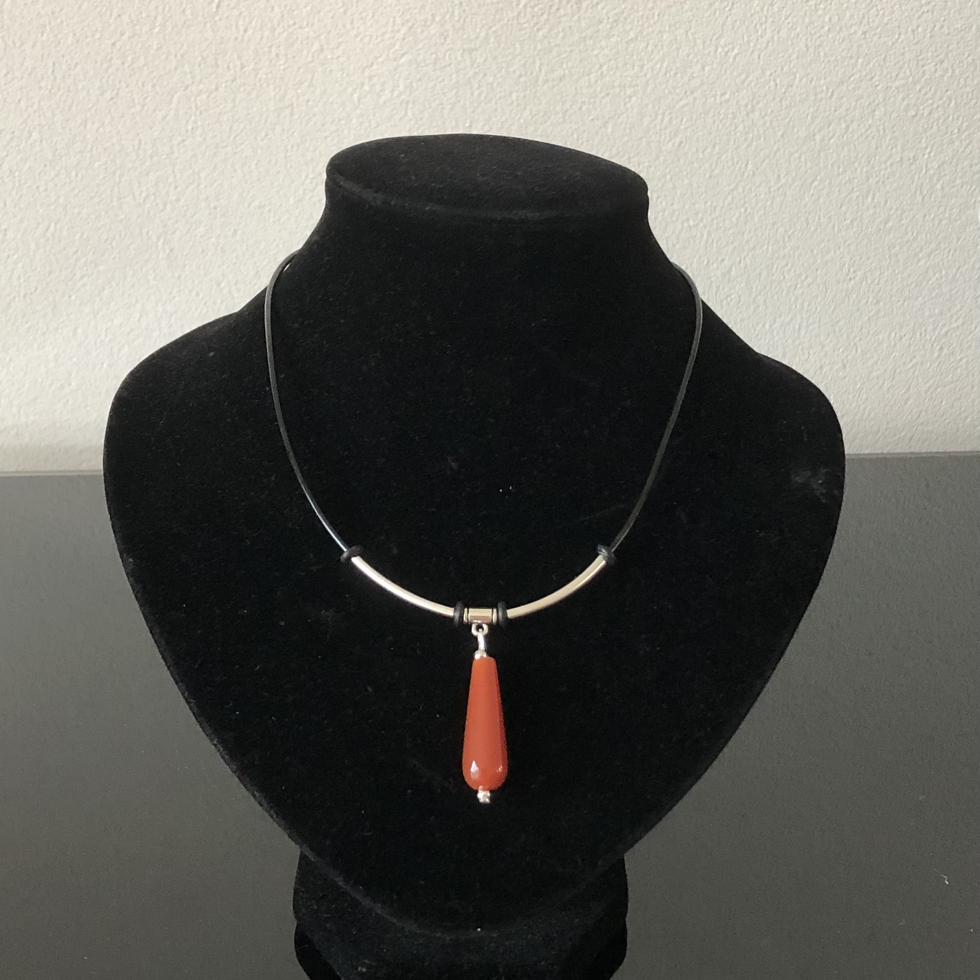 Hanger van oranje-bruine agaat - Afbeelding 2