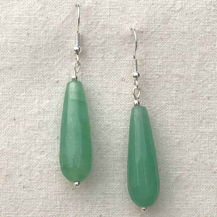 Oorbellen met groene aventurijn (kegelvormig) - Afbeelding 3
